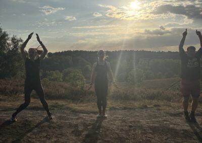 Heide Runners machen Hampelmann in der Fischbeker Heide